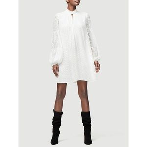 Frame Metallic Shirred Mock Mini Dress